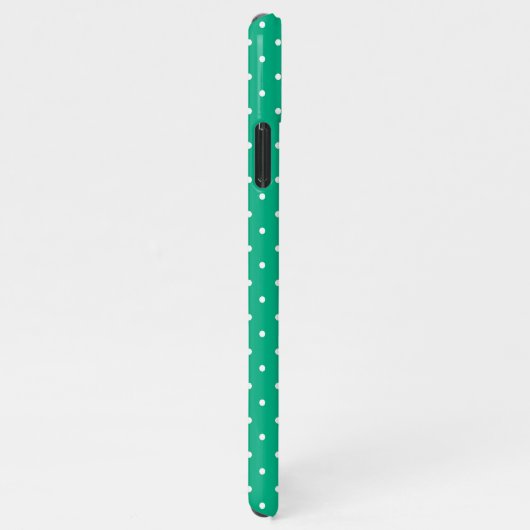 Seamless solid teal polka dot pattern iPhoneケース (右側)
