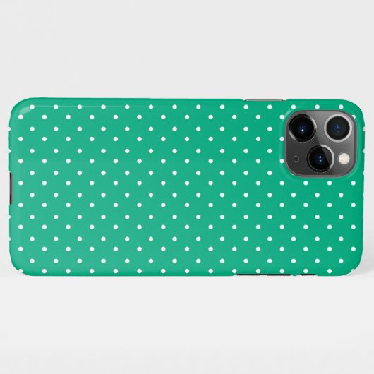 Seamless solid teal polka dot pattern iPhoneケース (裏面横)