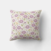 Seamless Spring Floral Pattern with Purple Daisies クッション (裏面)