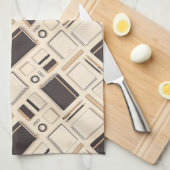 Seamless stationery pattern notebooks rulers キッチンタオル (四つ折り)