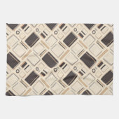 Seamless stationery pattern notebooks rulers キッチンタオル (横)