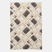 Seamless stationery pattern notebooks rulers キッチンタオル (縦)