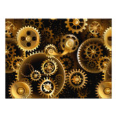 Seamless Steampunk Brass Gears フォトプリント (正面)
