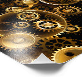 Seamless Steampunk Brass Gears フォトプリント (角)