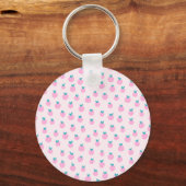 Seamless Strawberry Pattern – Pastel Pink Cute  キーホルダー (裏面)