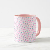 Seamless Strawberry Pattern – Pastel Pink Cute  マグカップ (正面右)