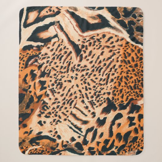 Seamless tiger, leopard and jaguar. Seamless textu シェルパブランケット (正面)