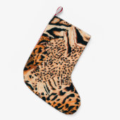 Seamless tiger, leopard and jaguar. Seamless textu スモールクリスマスストッキング (正面 (吊り時))
