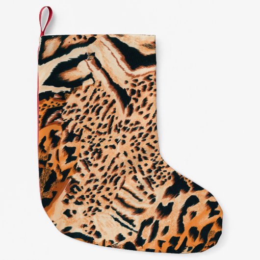 Seamless tiger, leopard and jaguar. Seamless textu スモールクリスマスストッキング (正面)