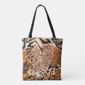 Seamless tiger, leopard and jaguar. Seamless textu トートバッグ (裏面)