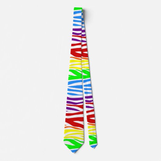 Seamless Tiger Rainbow animal print ネクタイ (正面)