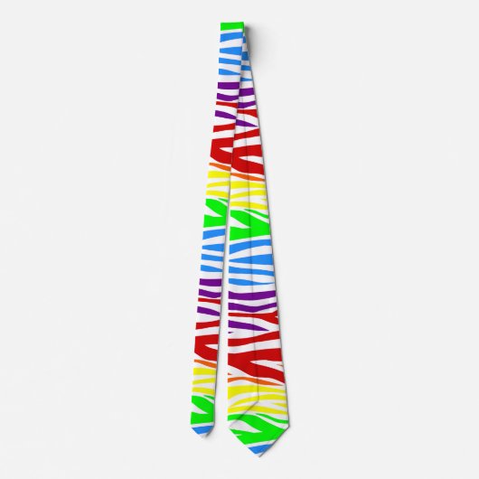 Seamless Tiger Rainbow animal print ネクタイ (裏面)