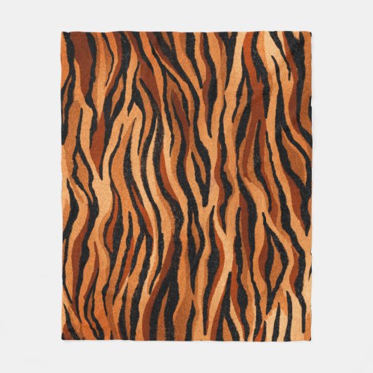 seamless tiger skin pattern. hand drawn フリースブランケット (正面)