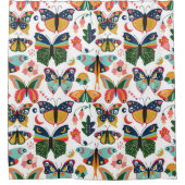 Seamless, Tileable Wallpaper Pattern with Boho Sty シャワーカーテン (正面)