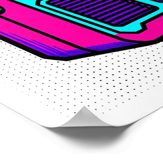 Seamless Tiling Pop Art Block Fabric and Wrapping  ポスター (角)