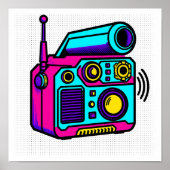 Seamless Tiling Pop Art Block Fabric and Wrapping  ポスター (正面)