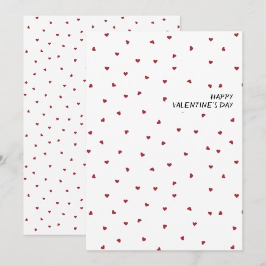 Seamless Tiny Hearts Happy Valentine's Day  シーズンカード (正面/裏面)