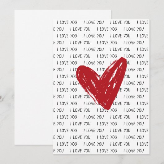 Seamless Tiny Hearts Happy Valentine's Day  シーズンカード (正面/裏面)