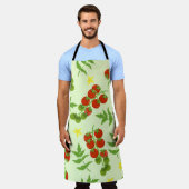 Seamless tomato pattern. Vegetable print. Vintage  エプロン (着用した状態)