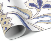 Seamless traditional Indian blue paisley patternpa ラッピングペーパー (ロールコーナー)