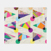 seamless triangle pattern background, hipster retr フリースブランケット (正面(横))