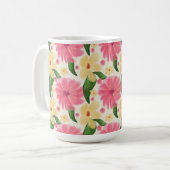 Seamless tropical floral pattern  コーヒーマグカップ (正面左)
