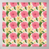 Seamless tropical floral pattern  ポスター (正面)