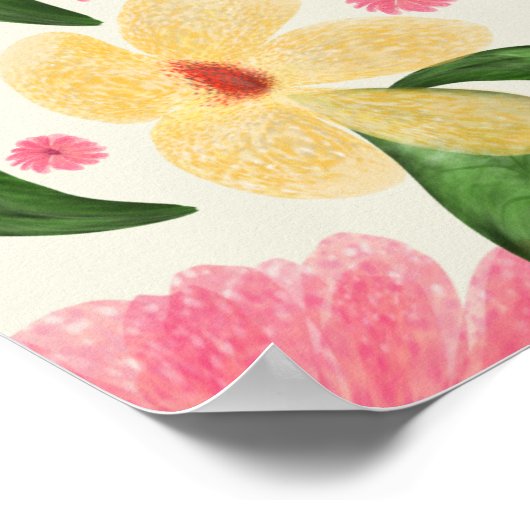Seamless tropical floral pattern  ポスター (角)