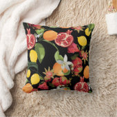 Seamless Tropical Fruits Pattern. Exotic Backgroun クッション (ブランケット)