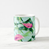 Seamless tropical leaves pattern background, retro コーヒーマグカップ (正面右)