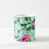 Seamless tropical leaves pattern background, retro コーヒーマグカップ (中央)