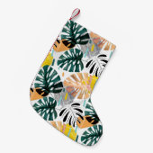 Seamless tropical pattern. Green leaves of a palm スモールクリスマスストッキング (正面 (吊り時))