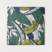 Seamless tropical pattern with banana leaves. Hand タペストリー (正面(横))