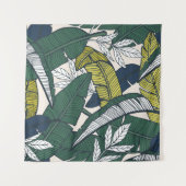 Seamless tropical pattern with banana leaves. Hand タペストリー (正面)