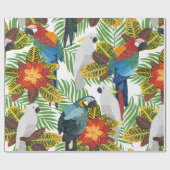 Seamless tropical pattern with parrots.  ラッピングペーパー (フラット)