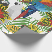 Seamless tropical pattern with parrots.  ラッピングペーパー (角)