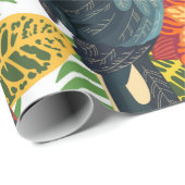 Seamless tropical pattern with parrots.  ラッピングペーパー (ロールコーナー)