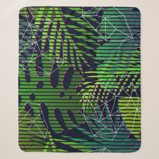 Seamless tropical pattern with tropical plants. Ha シェルパブランケット (正面)