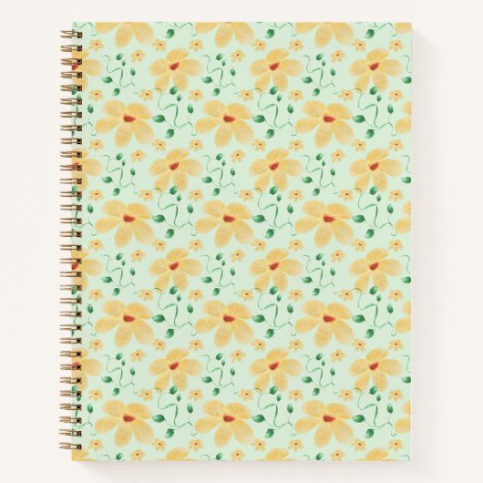 Seamless tropical yellow floral pattern  ノートブック (正面)