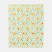Seamless tropical yellow floral pattern  フリースブランケット (正面)