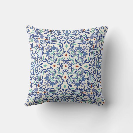 Seamless turkish colorful pattern. Endless pattern クッション (裏面)