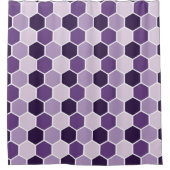 Seamless ultraviolet hexagon pattern. Honeycomb co シャワーカーテン (正面)