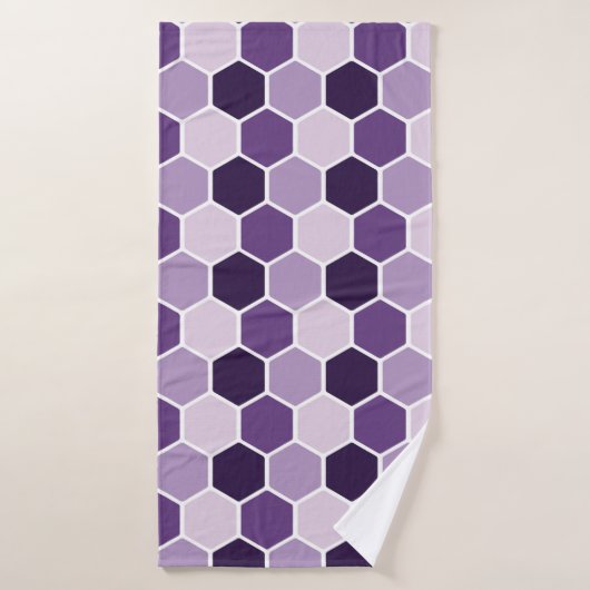Seamless ultraviolet hexagon pattern. Honeycomb co バスタオル (バスタオル)
