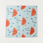 Seamless umbrellas and rain drops pattern. Waterco タペストリー (正面(横))