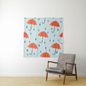 Seamless umbrellas and rain drops pattern. Waterco タペストリー (インサイチュ)