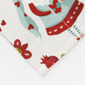 Seamless Valentine Pattern Christmas Santa, flower フリースブランケット (角)