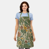 Seamless vintage botanical pattern  エプロン (着用した状態)