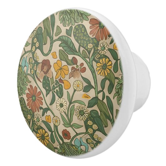 Seamless vintage botanical pattern  セラミックノブ (右)