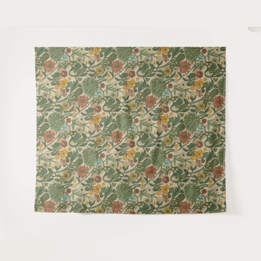 Seamless vintage botanical pattern  タペストリー (正面(横))