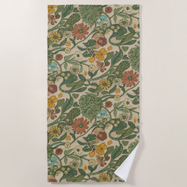 Seamless vintage botanical pattern  ビーチタオル